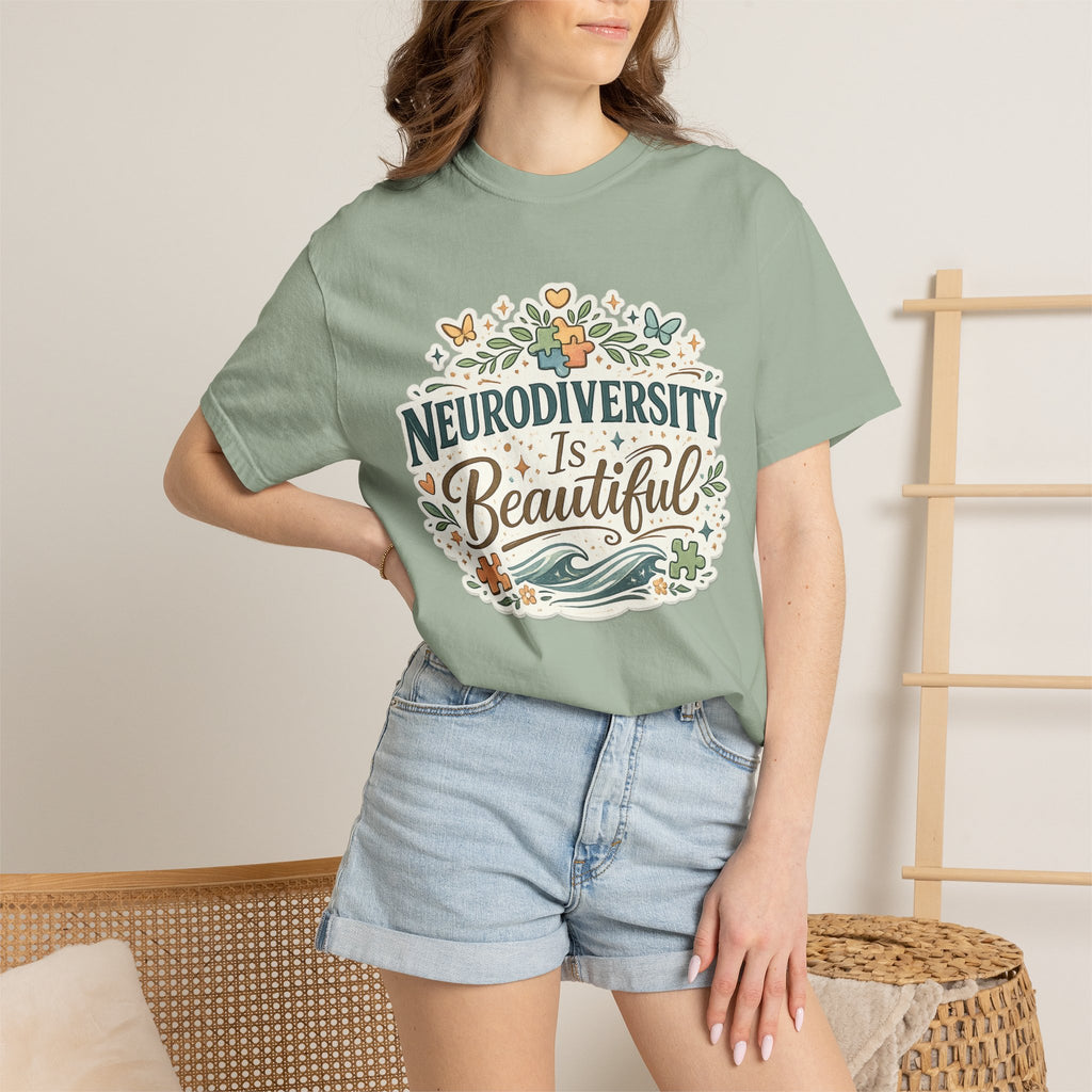 Neurodiversity Is Beautiful T-shirt | Floral Wave Awareness Tee