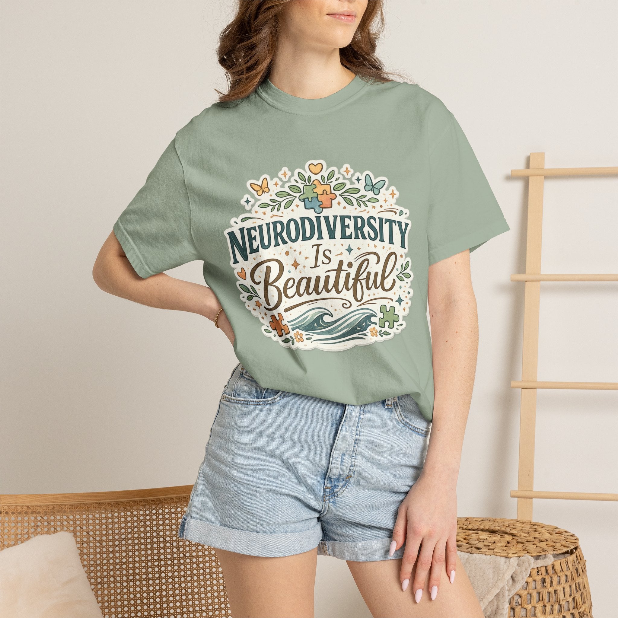 Neurodiversity Is Beautiful T-shirt | Floral Wave Awareness Tee