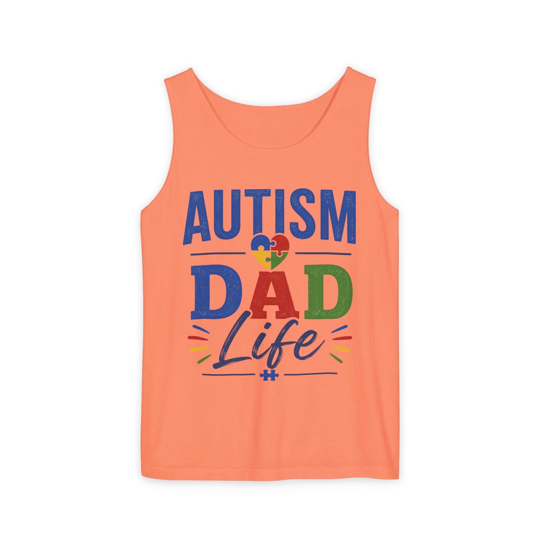 Autism Dad Life Tank Top | Awareness Puzzle Heart, Father Support