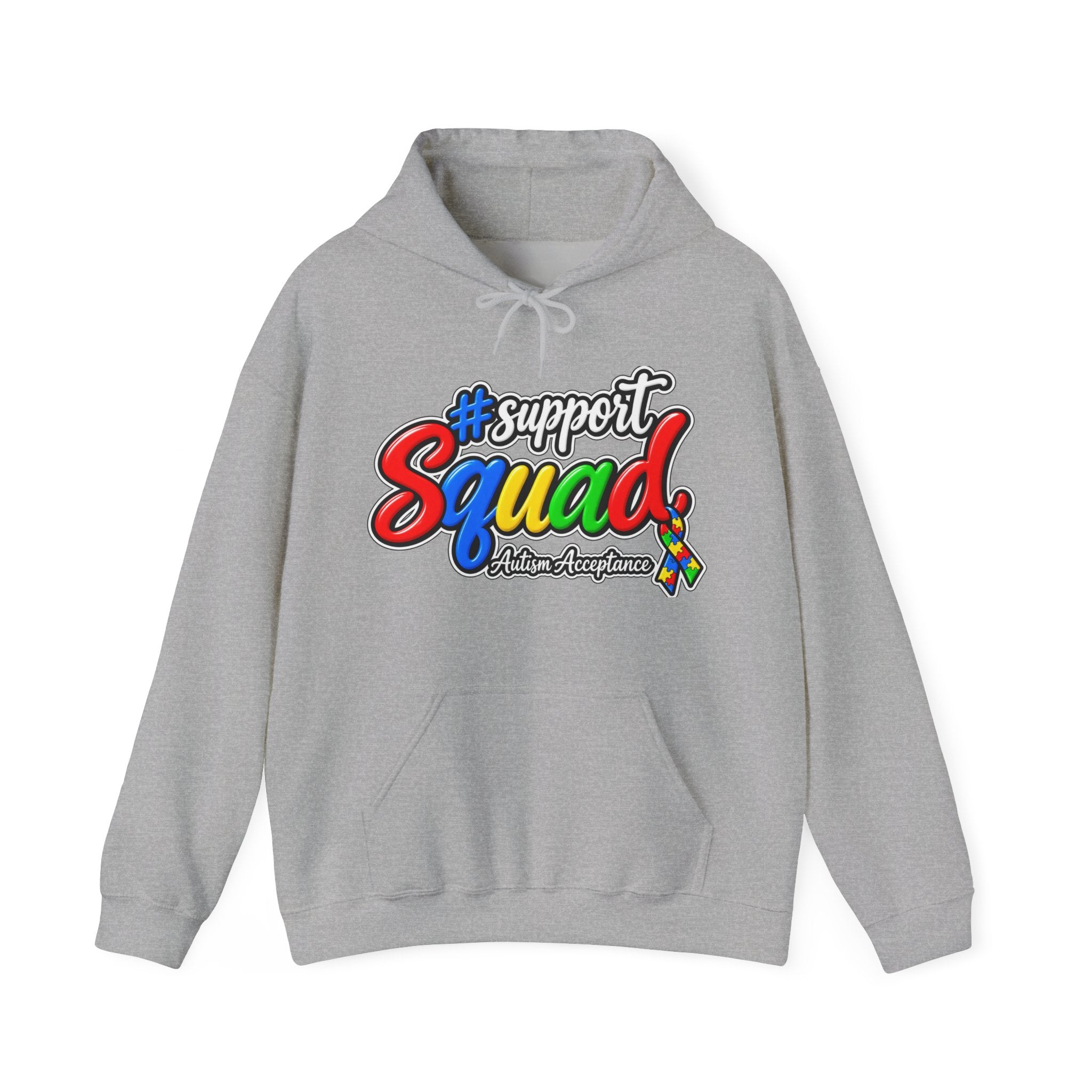 Support Squad Hoodie, Rainbow Autism Awareness Sweatshirt, Autism Acceptance Crewneck, Matching Family Autism Squad Gift