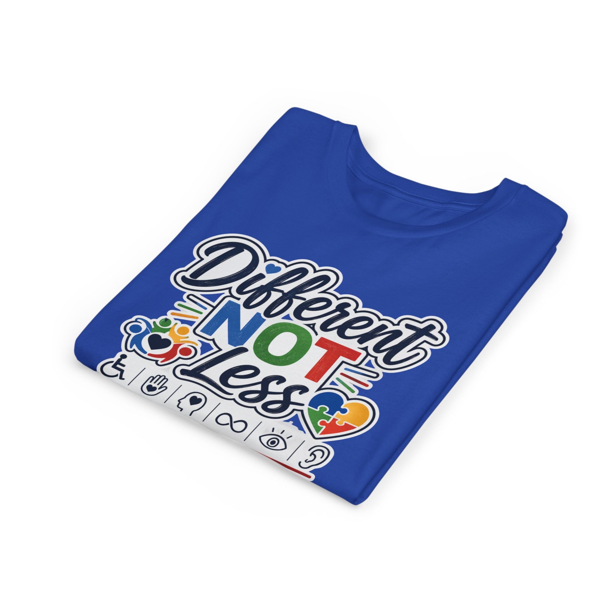 Youth Tee — "Different Not Less" Inclusive Pride Autism Awareness Shirt