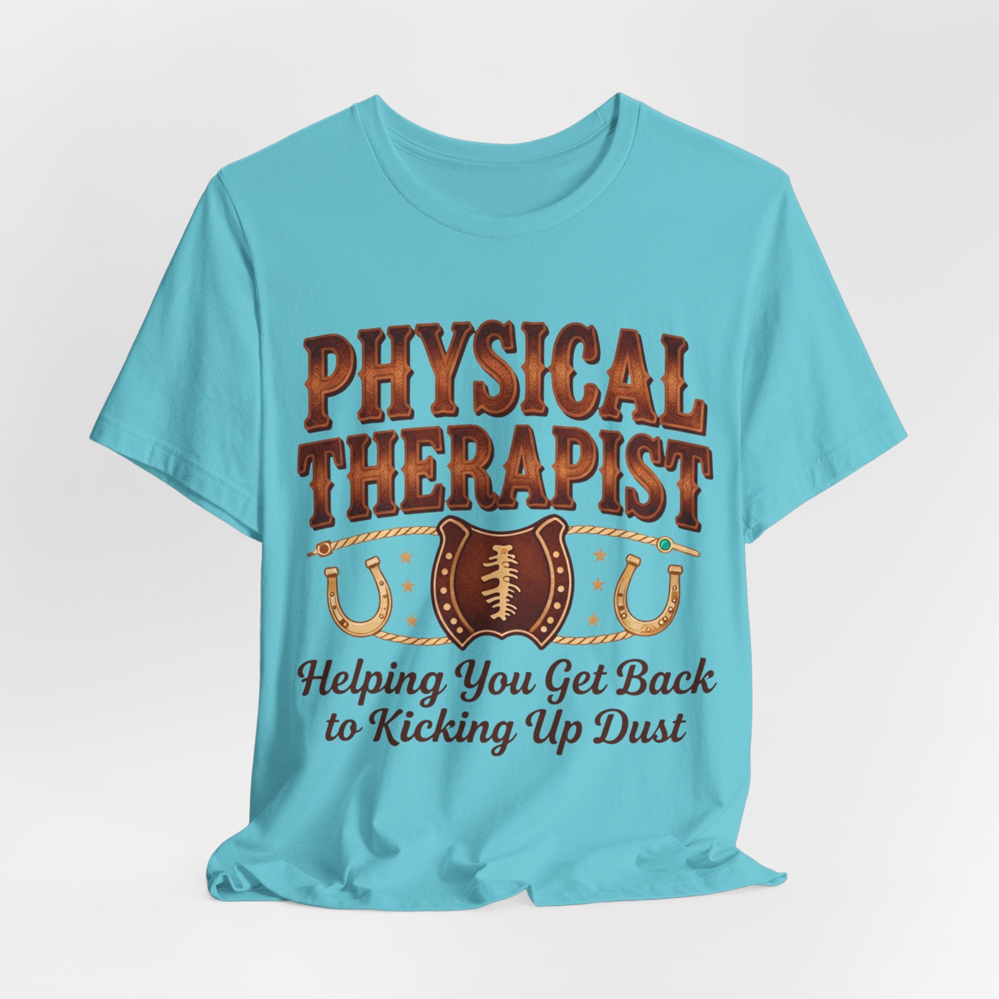 Physical Therapist Football Horseshoes Tee | Helping You Get Back to Kicking Up Dust