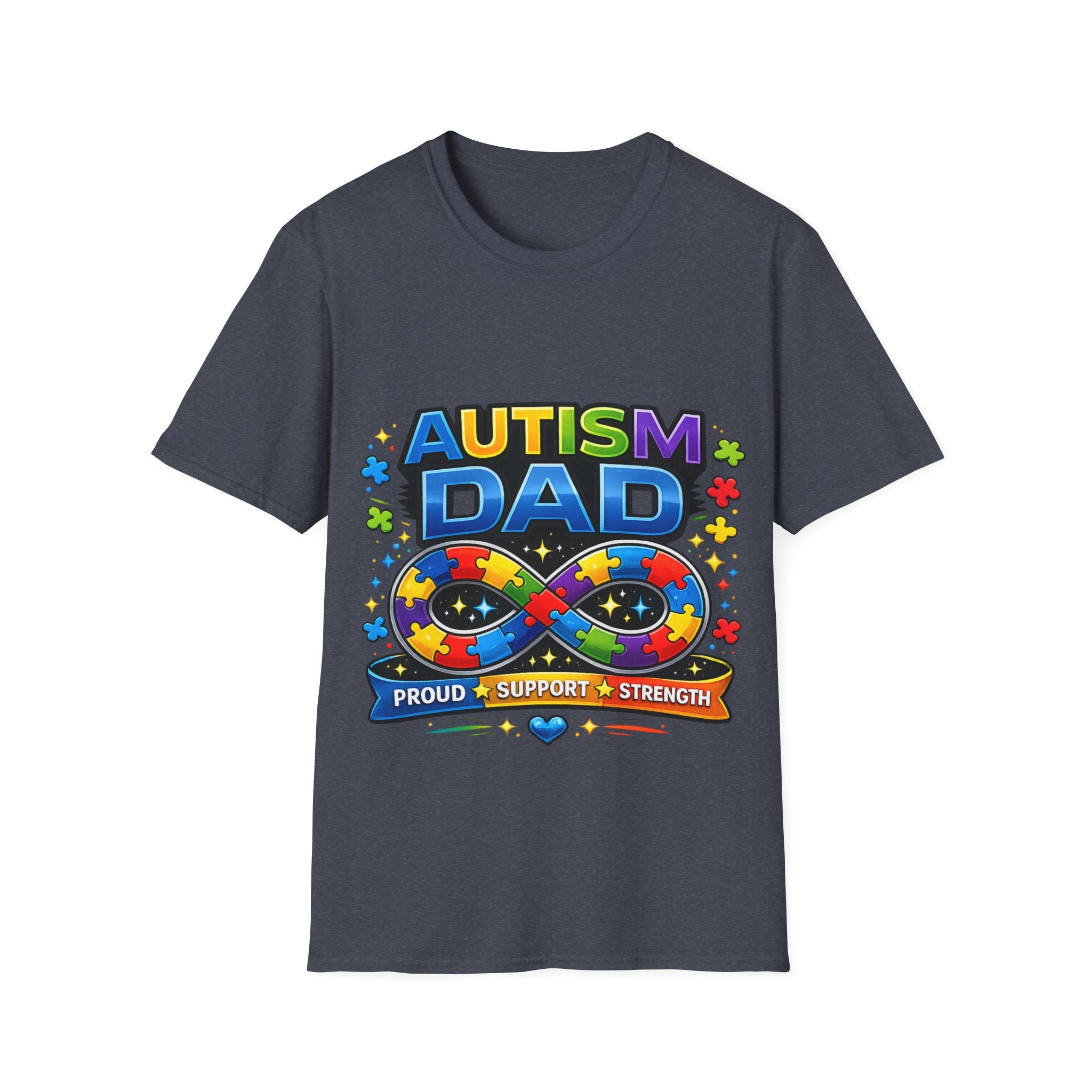 Autism Dad Shirt | Proud Autism Father Tee | Infinity Puzzle Ribbon T-Shirt | Autism Awareness Gift for Dad | Neurodiversity Support