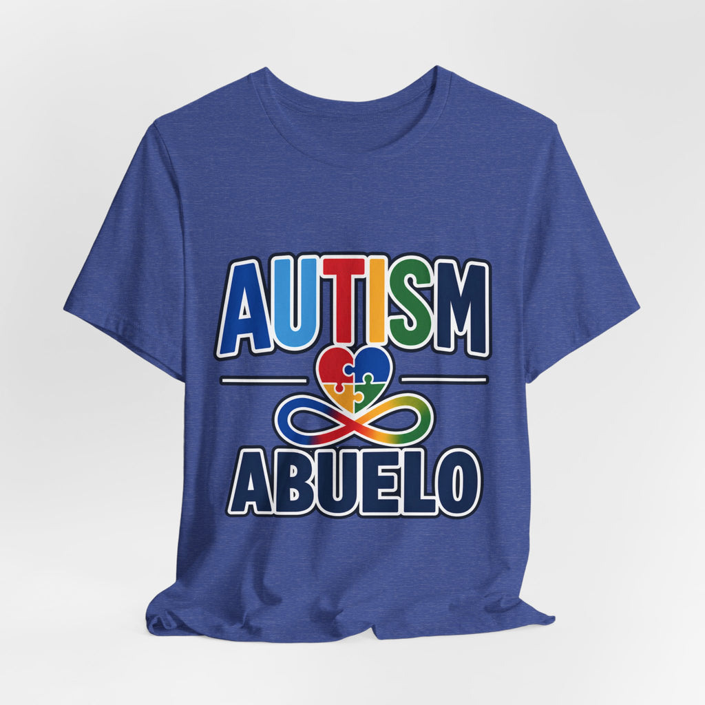 Autism Abuelo Shirt | Proud Autism Grandpa T-Shirt | Spanish Grandpa Puzzle Heart Infinity Design | Autism Awareness & Acceptance Gift