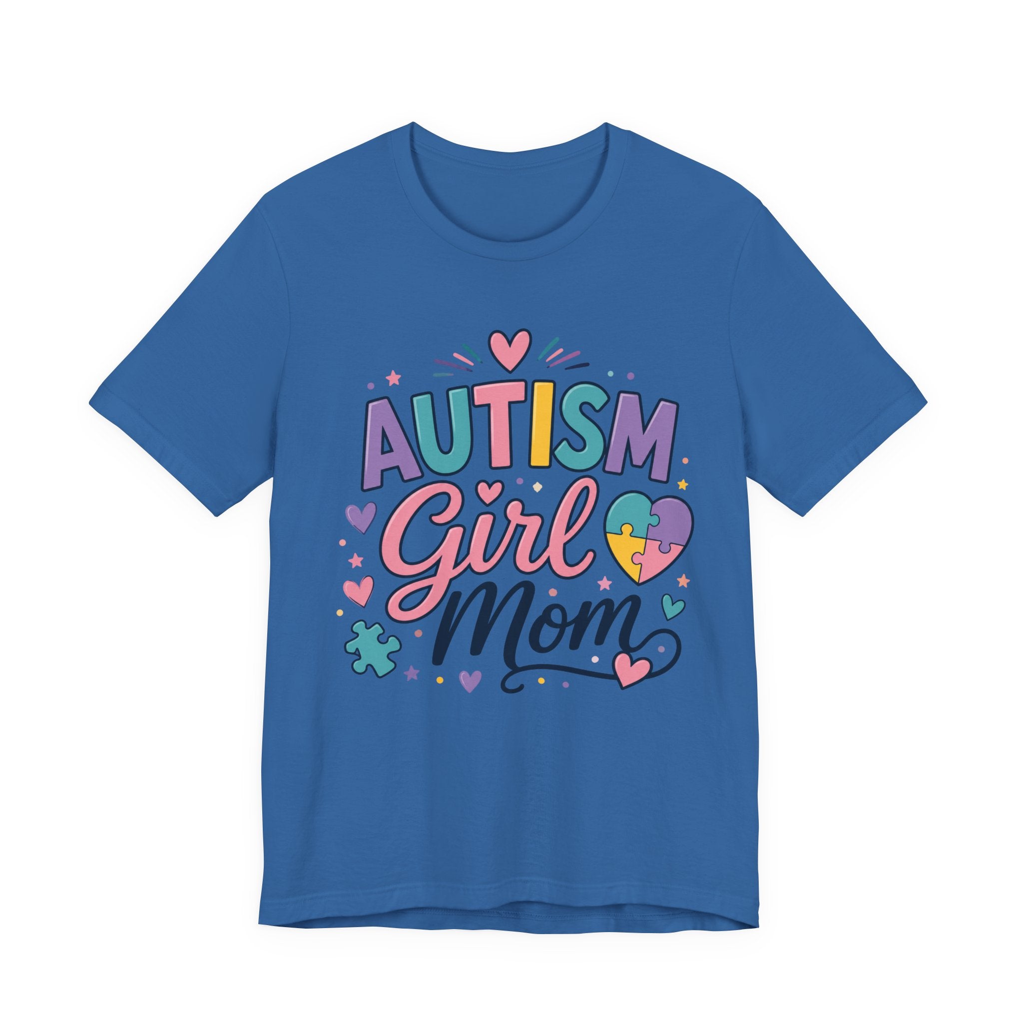 Autism Girl Mom T-Shirt | Puzzle Heart Mom Tee, Neurodiversity Support