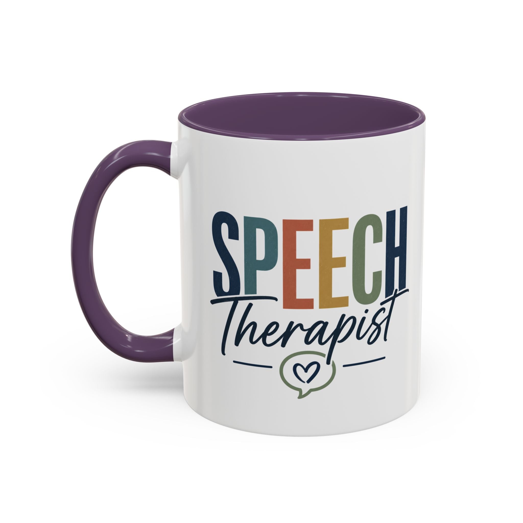 Speech Therapist Coffee Mug | Colorful Lettering Accent Mug