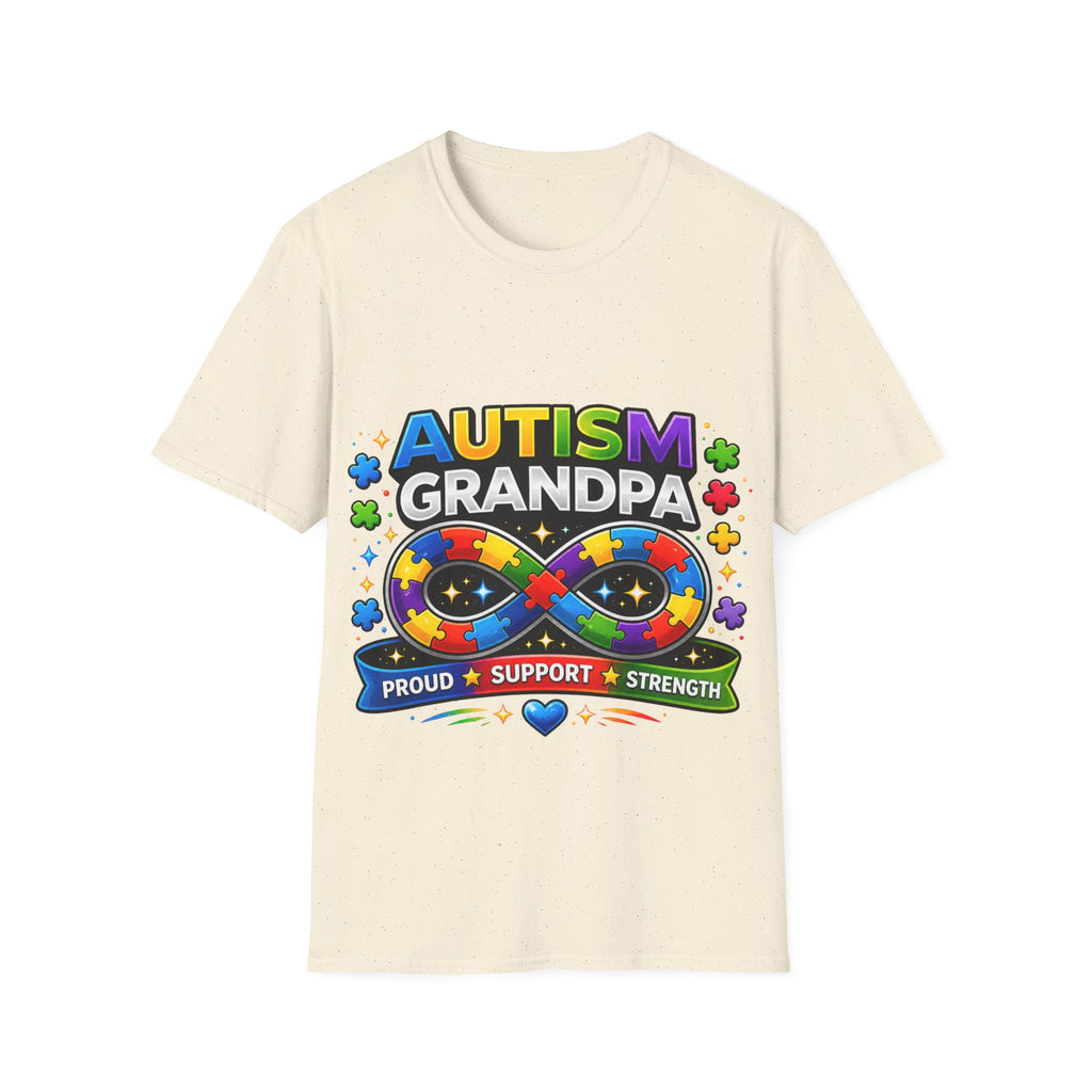 Autism Grandpa Shirt | Proud Autism Grandpa Tee | Puzzle Ribbon Infinity T-Shirt | Autism Awareness Gift for Grandpa