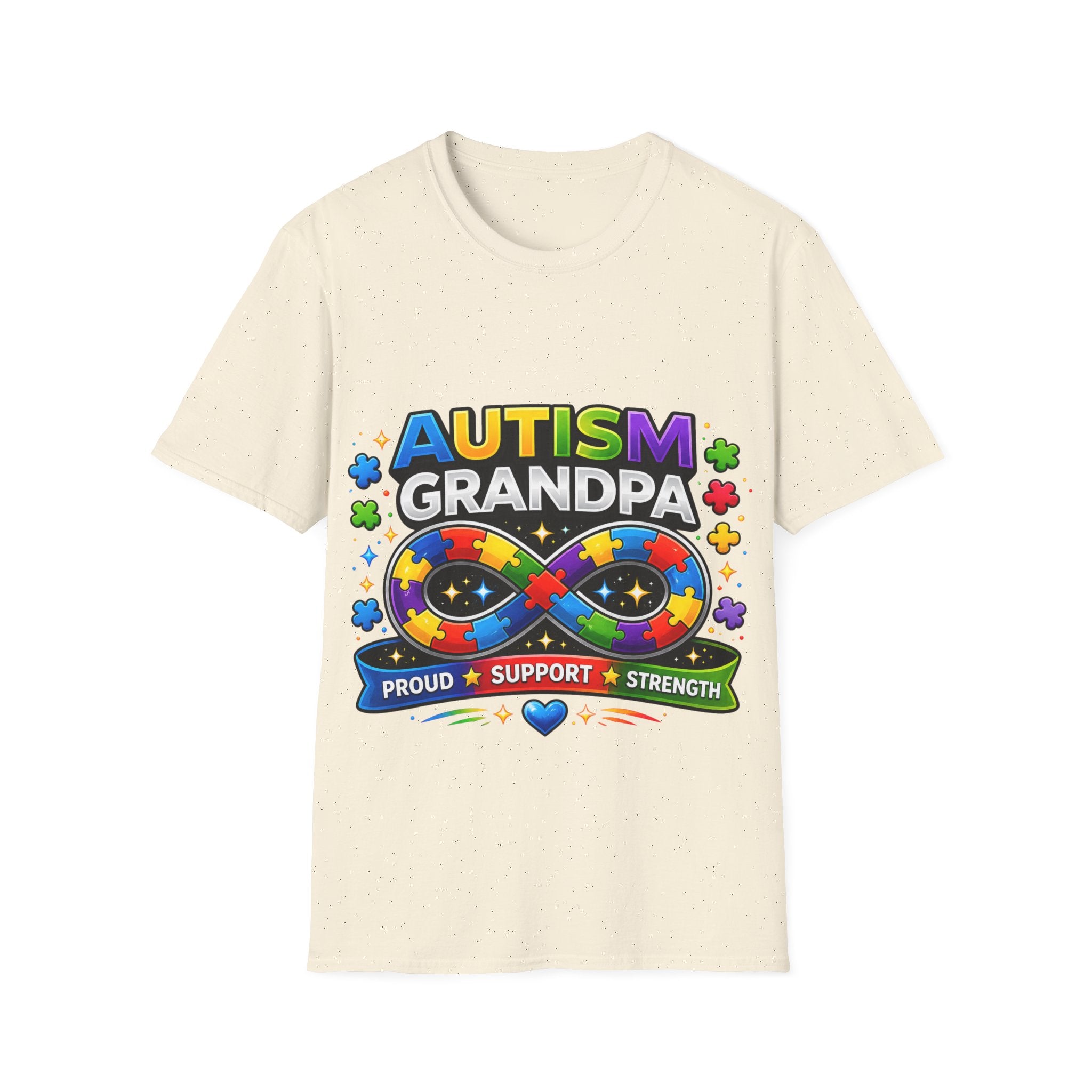 Autism Grandpa Shirt | Proud Autism Grandpa Tee | Puzzle Ribbon Infinity T-Shirt | Autism Awareness Gift for Grandpa