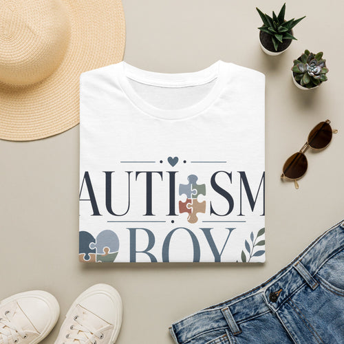 Autism Boy Mom Shirt | Proud Autism Mom T-Shirt | Puzzle Heart Infinity Design | Autism Awareness & Acceptance Gift | Special Needs Mom Apparel