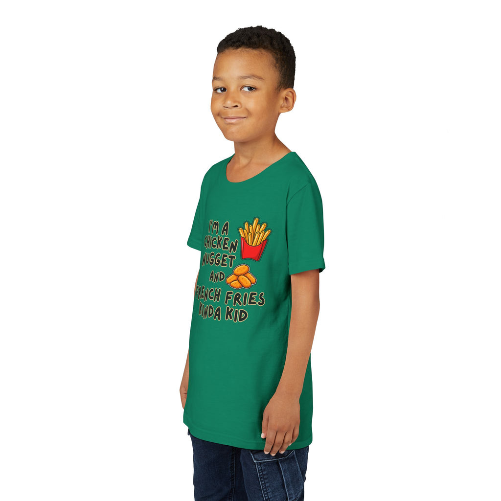 I'm A Chicken Nugget And French Fries Kinda Kid Youth Tee, Autism Picky Eater Shirt, Kids Food Humor Tee, Autism Sensory Eating Gift
