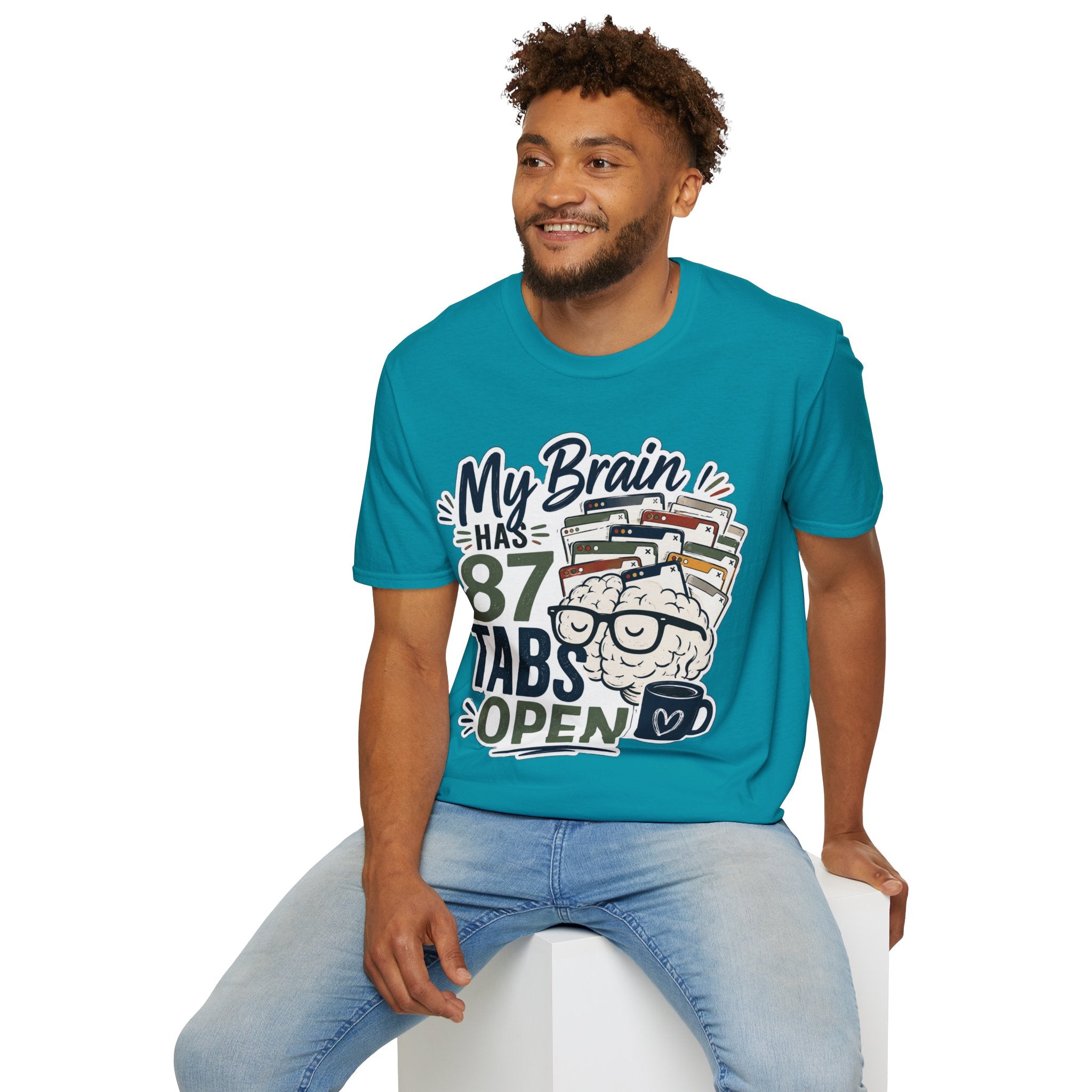My Brain Has 87 Tabs Open Shirt | Funny ADHD T-Shirt | Overthinking Graphic Tee | Coffee Lover Shirt | Neurodivergent Humor | Mental Health