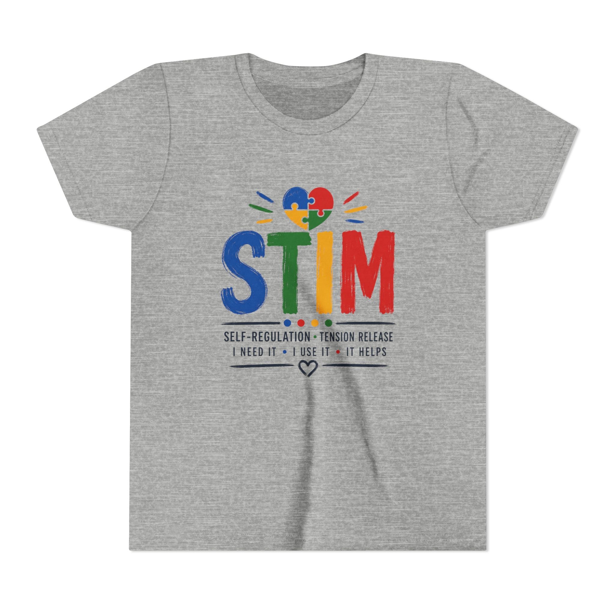 Sensory STIM Pride Heart Youth Tee | Autism Sensory Regulation Shirt