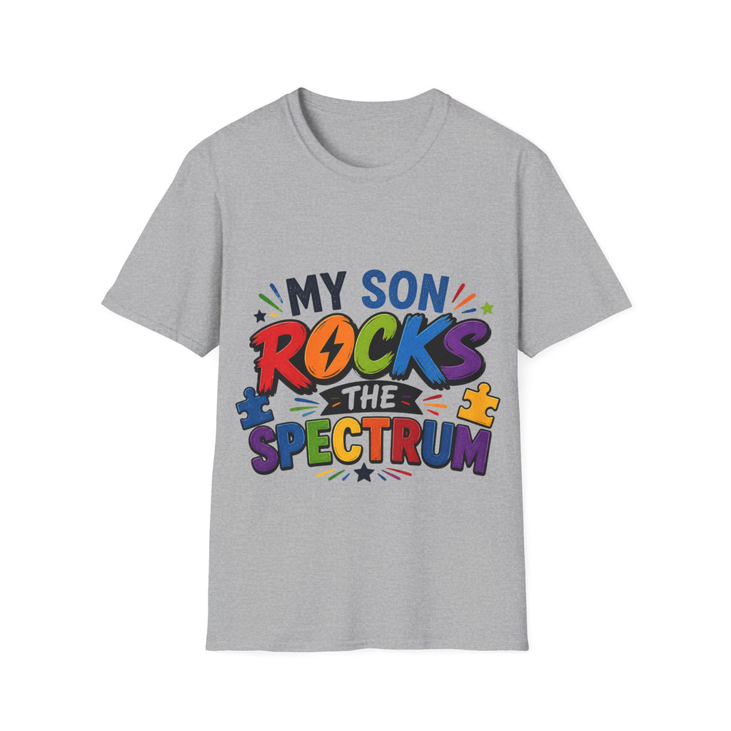 My Son Rocks the Spectrum Shirt, Autism Mom Shirt, Proud Autism Parent Tee, Autism Acceptance T-Shirt, Special Needs Mom Apparel