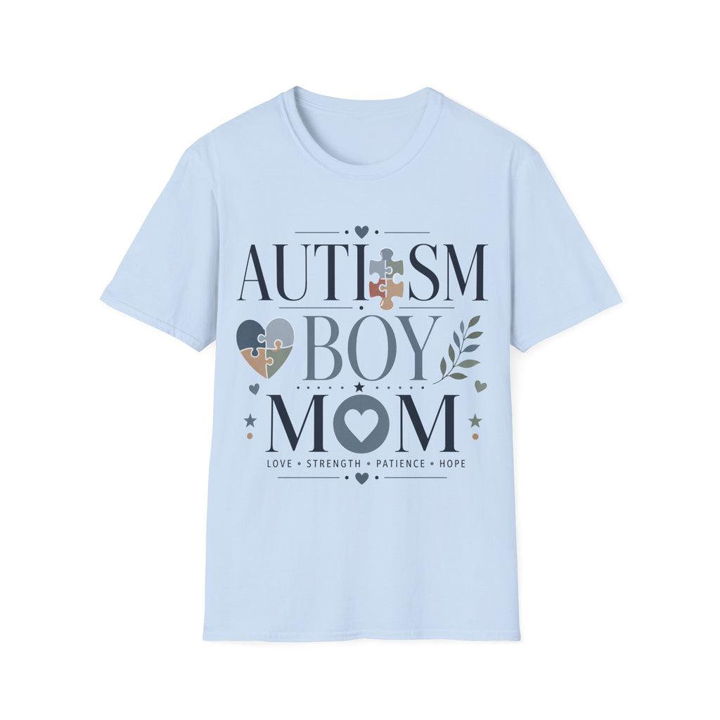 Autism Boy Mom Shirt | Proud Autism Mom T-Shirt | Puzzle Heart Infinity Design | Autism Awareness & Acceptance Gift | Special Needs Mom Apparel