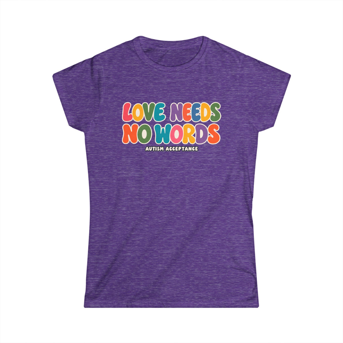 Love Needs No Words Shirt, Autism Acceptance Minimal Tee, Nonverbal Autism T-Shirt, Autism Awareness Gift, White Simple Design
