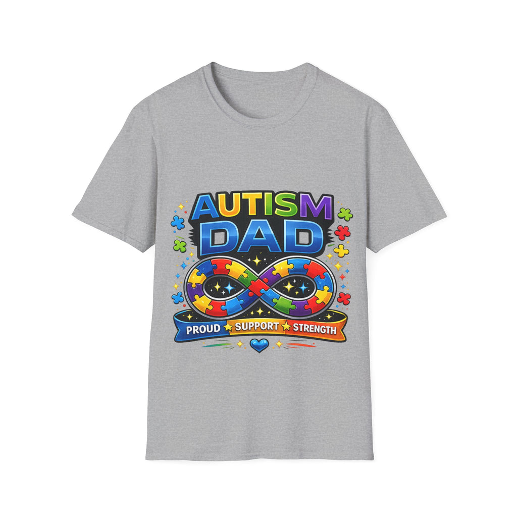 Autism Dad Shirt | Proud Autism Father Tee | Infinity Puzzle Ribbon T-Shirt | Autism Awareness Gift for Dad | Neurodiversity Support