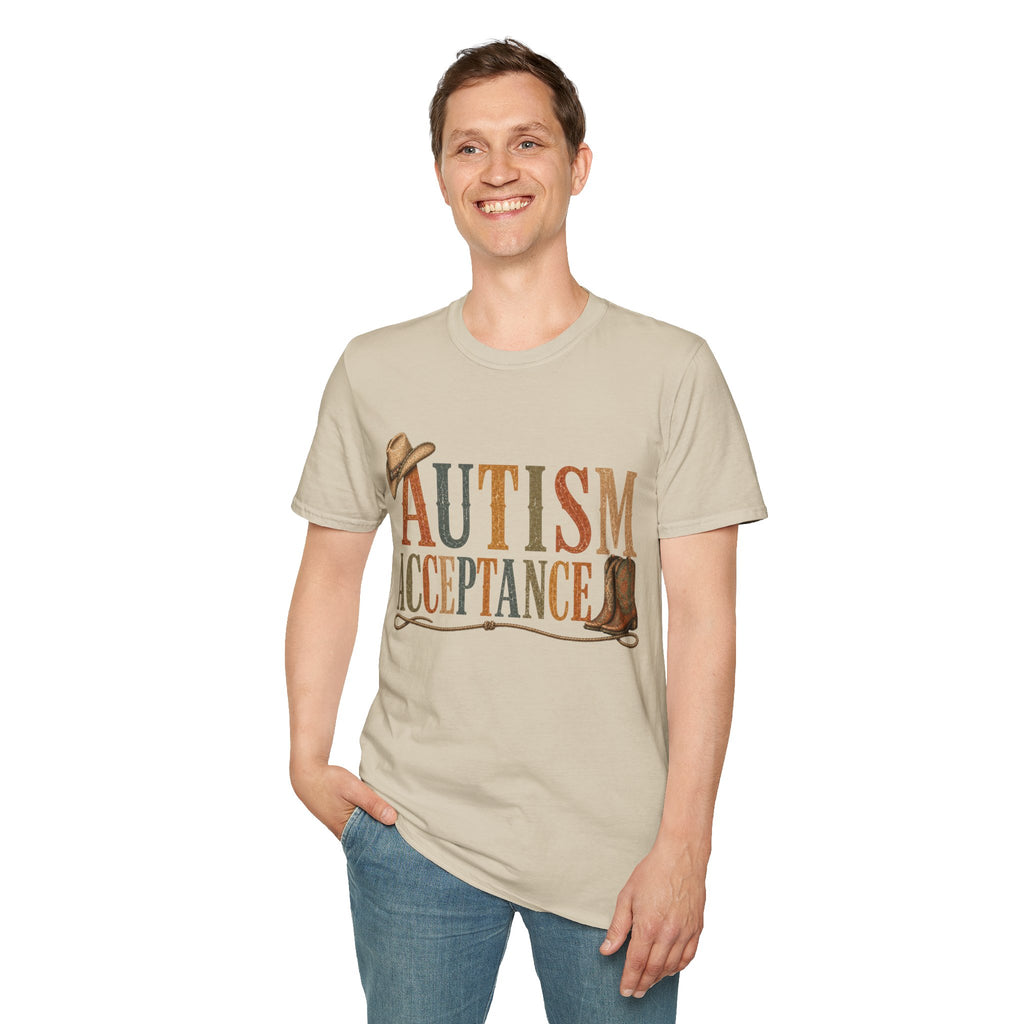 Autism Acceptance T-Shirt | Western Cowboy Hat Typography