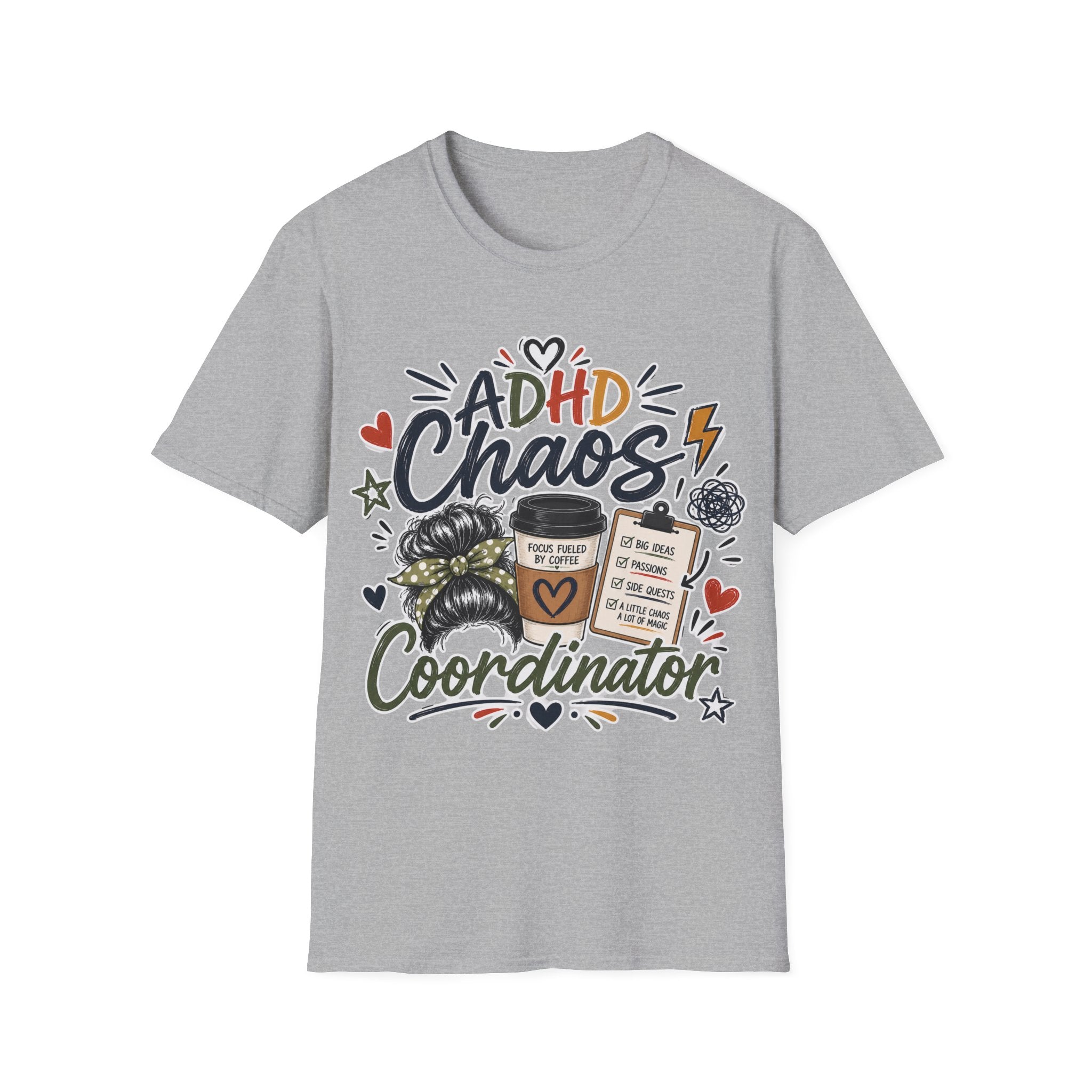 ADHD Chaos Coordinator Shirt | Funny ADHD T-Shirt | ADHD Awareness Graphic Shirt | Mental Health Gift | Coffee & Chaos Apparel