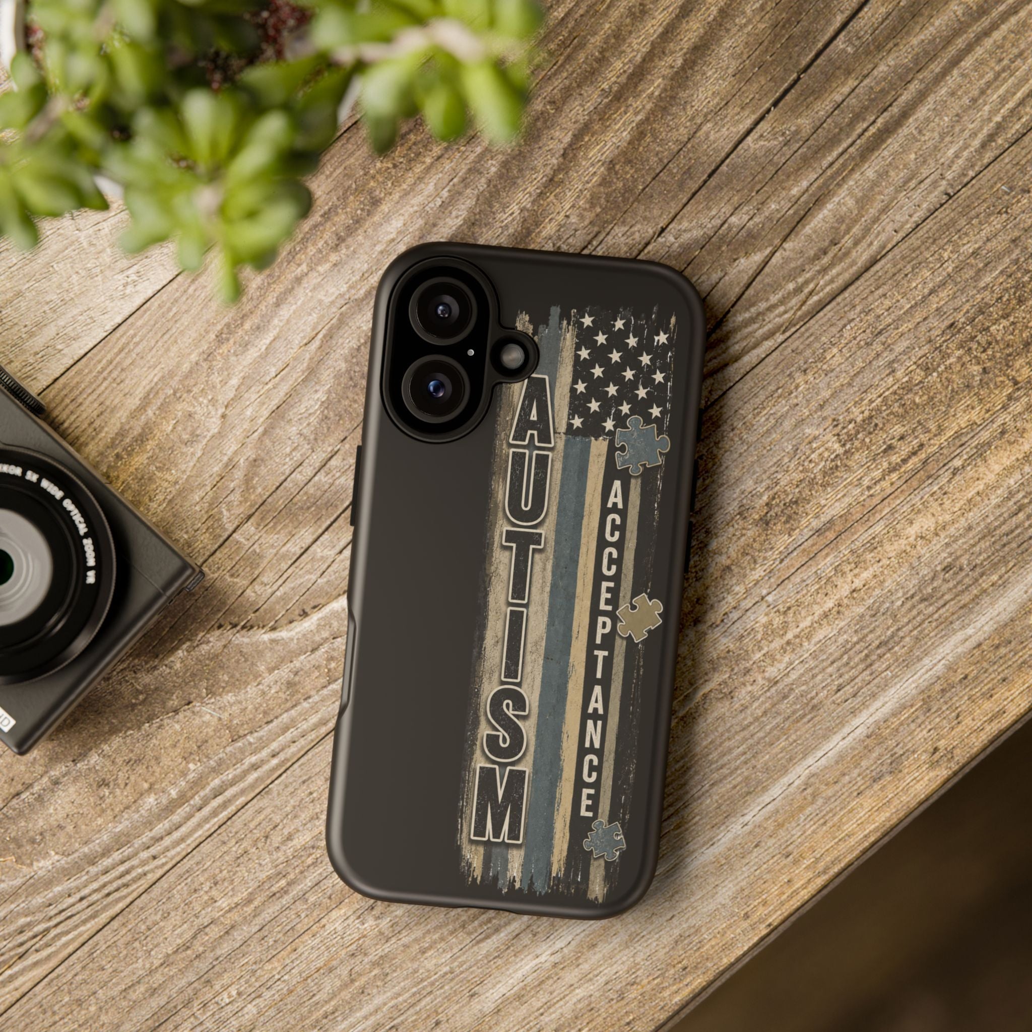 Autism Acceptance Phone Case Puzzle Piece Flag iPhone Samsung Tough Case Autism Awareness Neurodiversity Gift Special Needs Case