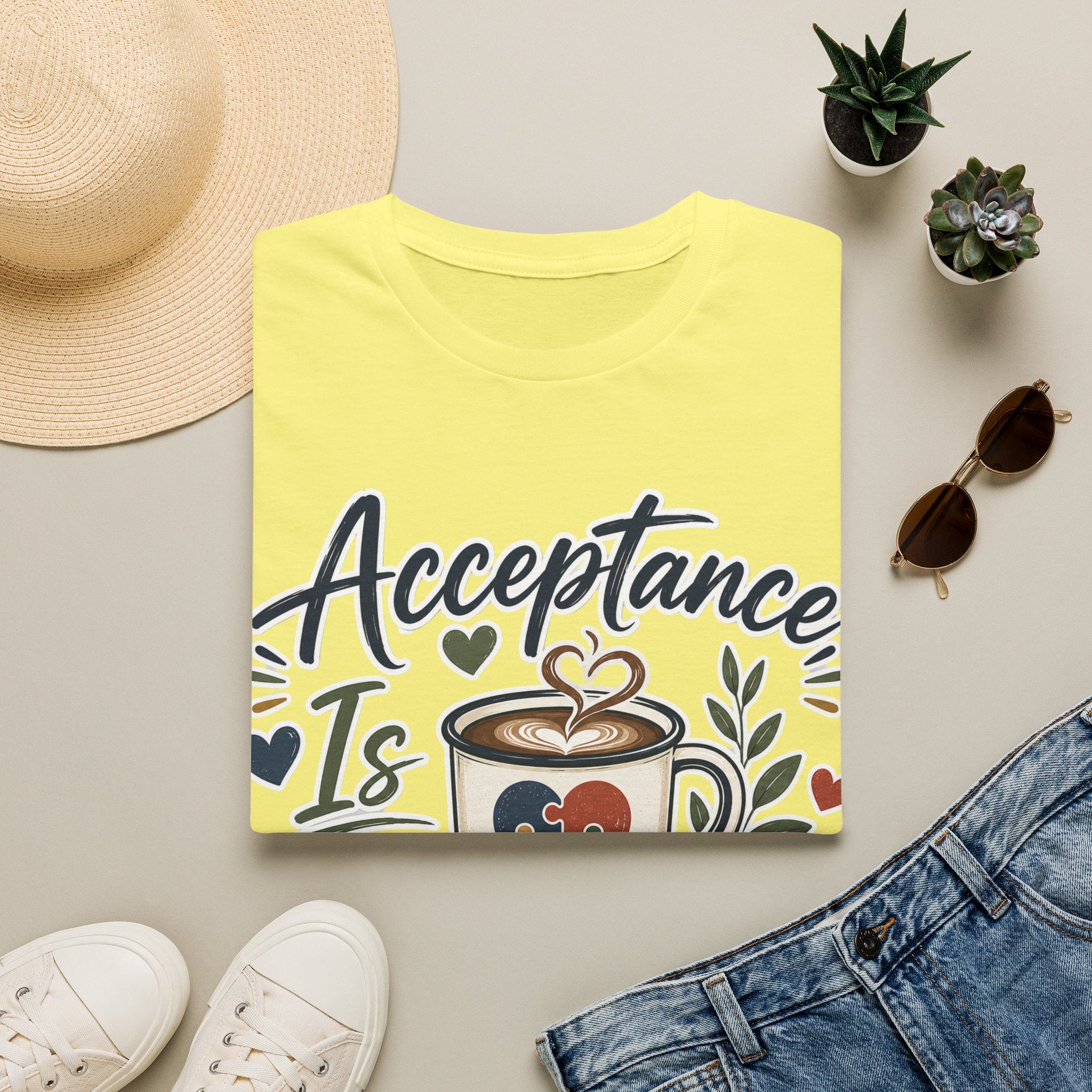 Acceptance Is Always Brewing Shirt | Coffee Lover T-Shirt | Autism Acceptance Tee | Inclusive Graphic Shirt | Barista Gift